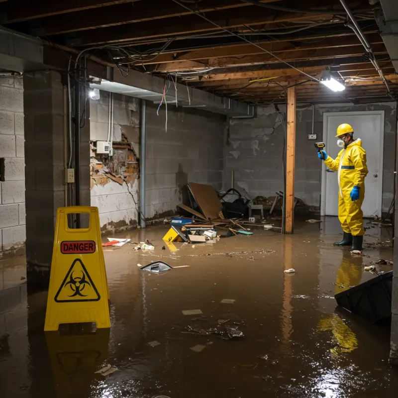 Flooded Basement Electrical Hazard in Blacklick Estates, OH Property